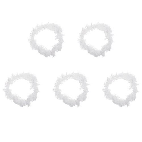 5X White Feather Boa Fluffy  Decoration 6.6 Feet Long