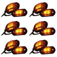 6X 12V / 24V 2 LED Side Lights Lamp for Car Truck Trailer E-Marked Amber