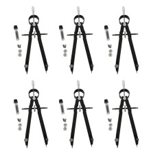 6X Professioneller Kompass, Kompass-Geometrie-Set Schloss, Mathematik- und PräZisionskompass, Metall und Langlebig für Solides und Ebenes