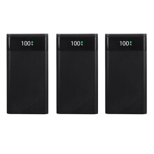 3X 18650 Battery Power Bank Box 5V 2.1A LCD Display 20000MAh Power Board for 6X18650 Battery DIY Powerbank Case(Black)