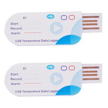 2X Registrador de Dados de Temperatura USB 14400 Pontos RelatóRio USB 60 Dias Registrador DescartáVel IP65
