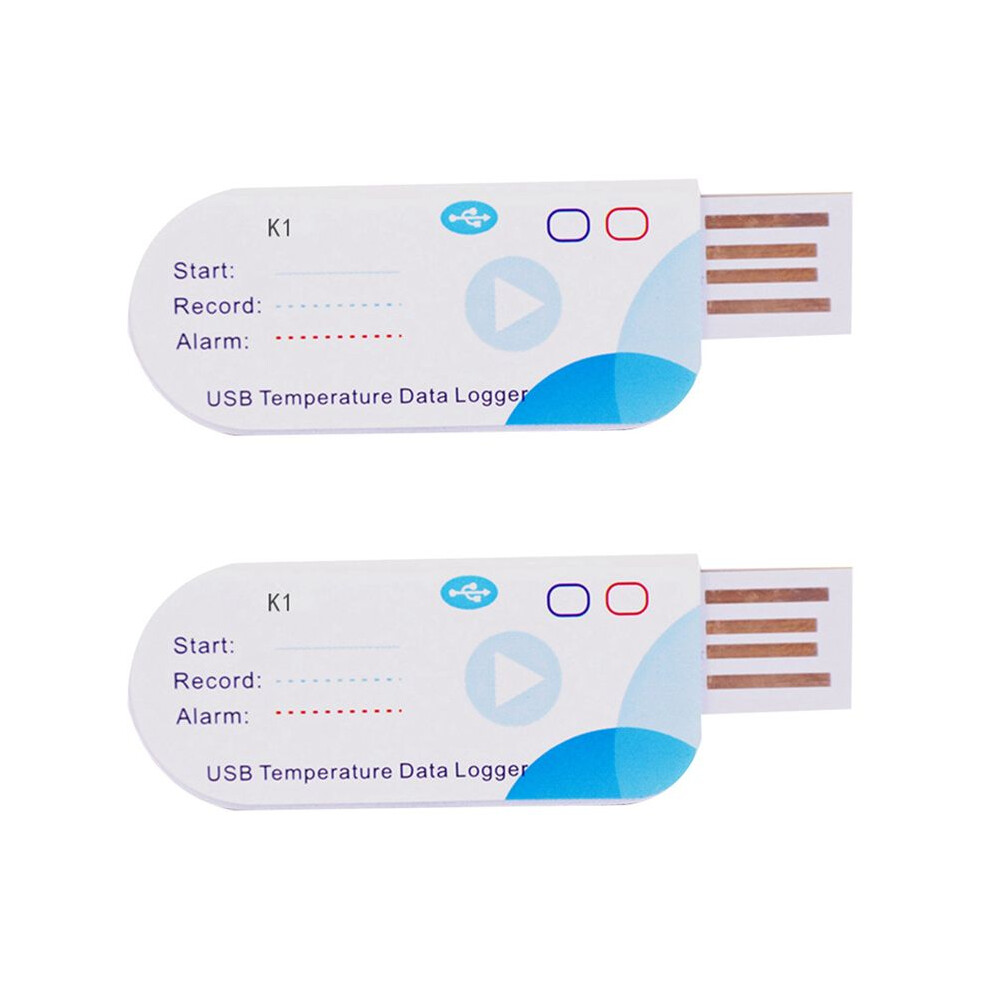 2X USB Temperature Data Logger 14400 Points USB Report 60 Days IP65 Disposable Recorder