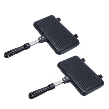 2X Machine à Sandwich AntiadhéSive à Gaz Pain Toast Machine à Petit DéJeuner CrêPes Cuisson Barbecue Four Moule Moule Grill PoêLe à Frire