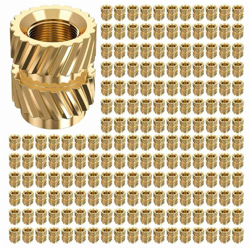 1200Pcs M3X5.7-OD4.6 Thread Knurled Brass Threaded Heat Set Heat Resistant Insert Embedment Nut for 3D Printer