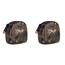 2X Small Outdoor Pouch,Purse Organizer Army Molle Gear(Waterproof)(Dual Layer Pockets) Nylon(Woodland Digital Camo)