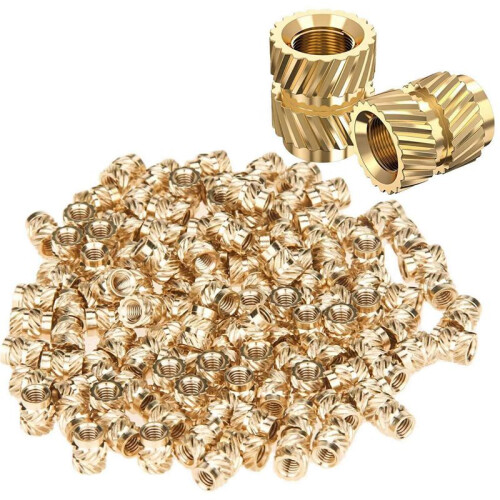 1200Pcs M3X5.7-OD4.6 Thread Knurled Brass Threaded Heat Set Heat Resistant Insert Embedment Nut for 3D Printer 1