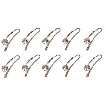 10X Chakra Kristal Bladwijzer Vintage Metalen Boom Bladwijzers voor Vrouwen Student Leraar Afstuderen Kerstcadeau