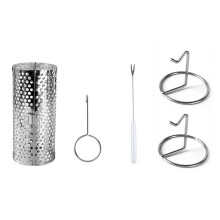 Barbecue Rolling Grill Basket BBQ Net Tube Grill Basket Grid Open BBQ Grill for Travel Camping Picnic BBQ Accessories-B