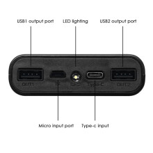 2X 18650 Akku Power Bank Box 5V 2.1A LCD Display 20000MAh Power Board für 6X18650 Akku DIY Powerbank Case (Schwarz)