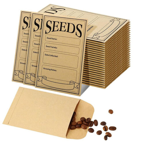 Envelopes de Sementes de 200 Unidades, 3,1 X 4,7 Polegadas, Envelopes de Sementes, Pacotes de Sementes de Papel Marrom, Envelopes para Armazenamento 1