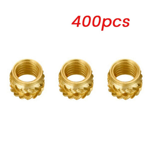 400Pcs M3 Thread Knurled Brass Threaded Heat Set Heat Resistant Insert Embedment Nut,M3X5X4,For 3D Printer Voron 2.4 Etc 2