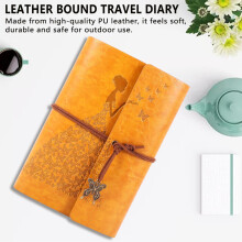 Refillable Notebook Journals,A6 Leather Bound Travel Diary Art Drawing Sketchbook Journals to Write in for Women/Valentine's Day,Teens Girls and Boys