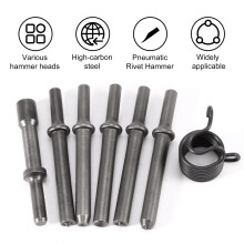 7 Pcs Great Heavy Duty Smoothing Pneumatic Air Rivet Hammer Tools Kit