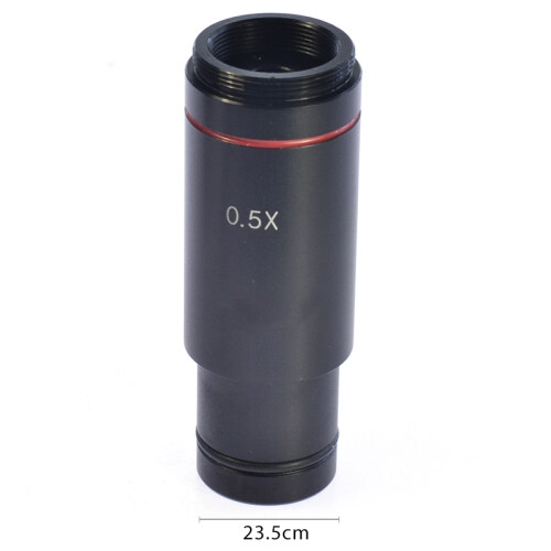 0.5X C Mount Microscope Adapter 23.2mm Electronic Eyepiece Reduction Lens 0.5X Microscope Relay Lens for Microscope CCD Camera 1