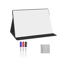 Draagbaar Klein Witbord, Herbruikbaar, Droog Uitwisbaar Bord met Standaard, Desktop-Whiteboard voor Kantoorvergaderingen, Zwart