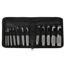 12 PCS Steel Hollow Leather Punch Set 1/8-3/48 Inch(3-19mm) Heavy Duty Round Hole Punch Set for Watch Cloth Belt Gaskets