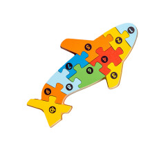 Puzzle di Legno 3D Abbinato – Gioco Educativo a Incastri per Casa & Festa, Forma di Aeroplano