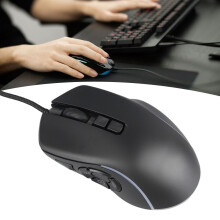 Mouse da gaming cablato con 10 pulsanti, RGB lights, 6 livelli DPI, colore nero, tipo 1