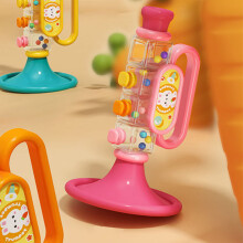 Jouet de trompette pour enfants en couleurs vives, instrument de musique pour bébé multifonctionnel, rose