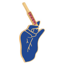 Broche médicale à revers en émail bleu Simple, seringue pour