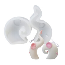 Animal Series Candle Epoxy Resin Mold-Couple elephant suit