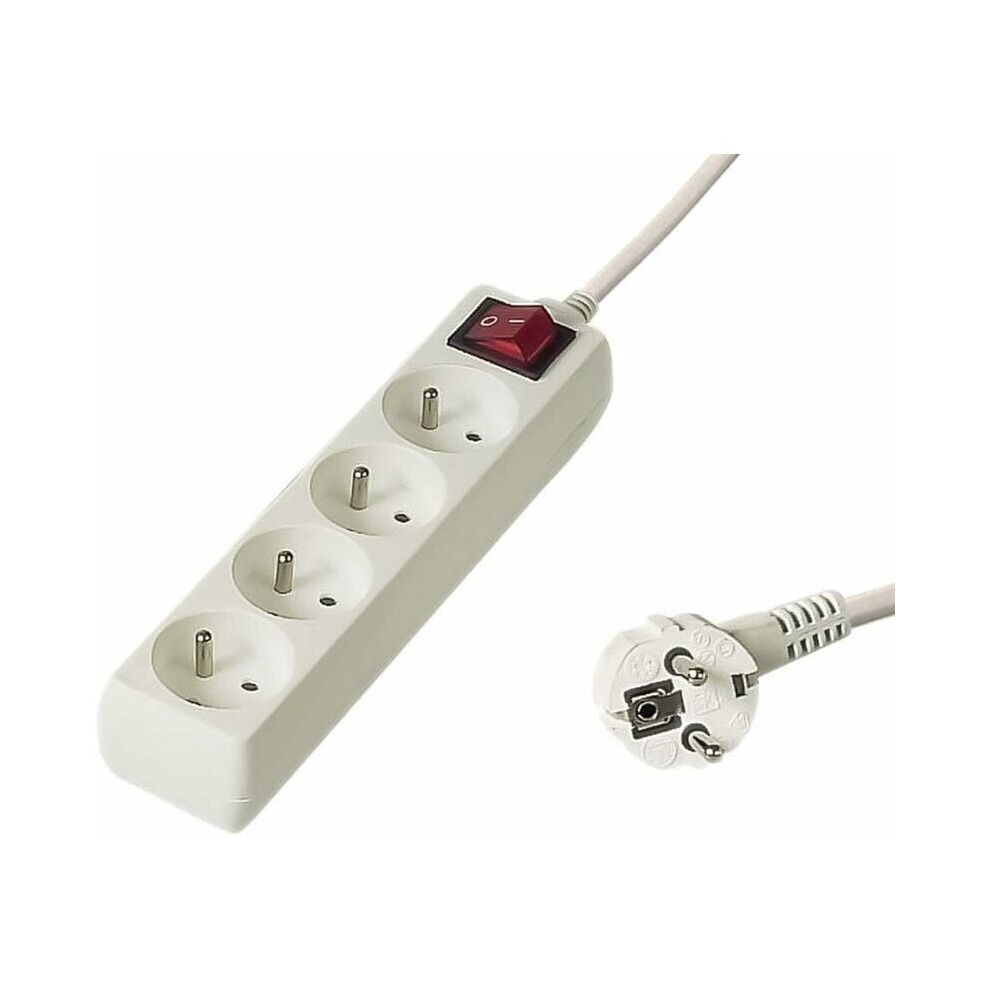Safe Power Strip For Reliable Power Delivery, Extension Cord Offers Extra Reach, Quality Assurance With Child Safety In White (4 Sockets) 9405630857085
