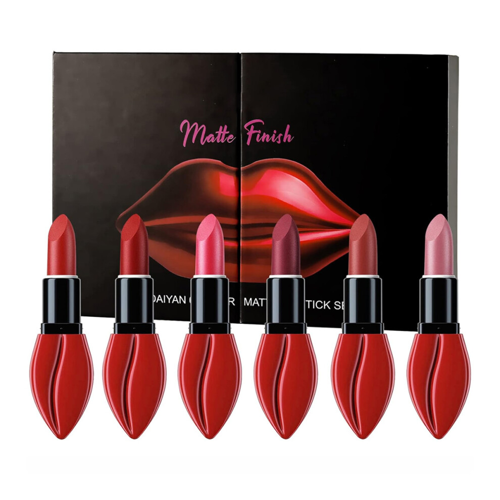 Matte Lipstick for Women, Waterproof High Pigmented Lip Stain with Compact Design, Moisturizing Long Lasting Velvet Lipsticks for Office Dating