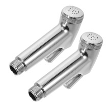 2St Draagbare Zilveren Bidet Spuitkop ABS Voor Camping En Thuisgebruik