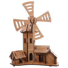 1Set DIY Windmühlen Bausatz Bambus in Khaki Für Kinder Zu Hause