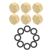 6 Sets Messen Hexagonale Pijpdop 3/8 Inch Met Pakkingen