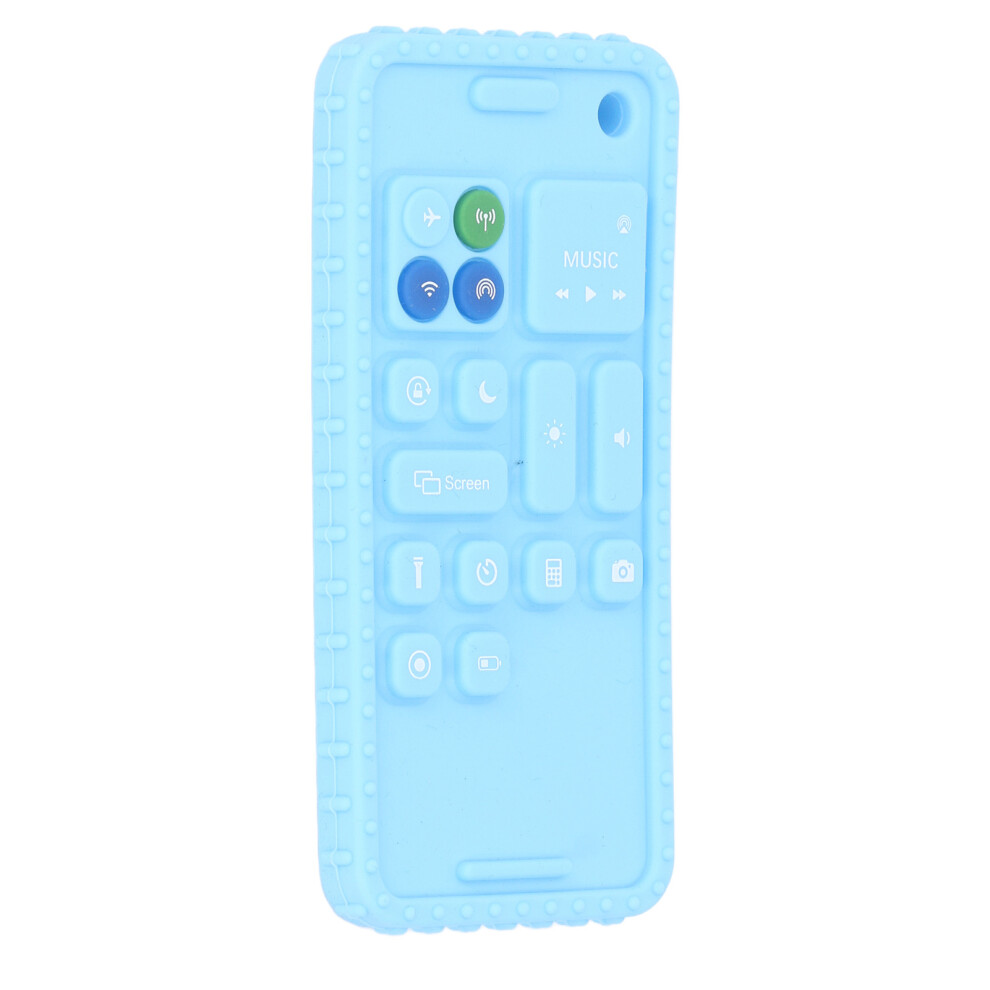 Realistic Phone Shape Teething Toy - Sensory Silicone Teether Blue