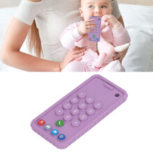 Helles Lila Baby Silikon-Nuckelspielzeug in Telefonform – Sensorisches Beißspielzeug