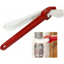 Chave de cinta para tubos, ideal para espaços apertados, com cabo ajustável e cinta de nylon de dupla espessura para máxima durabilidade e