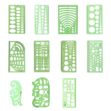 Elegant Engineering, Technical Drawing Template For Precise Measurements, Green Plastic Rulers To Elevate Your Work, Great For School And Office