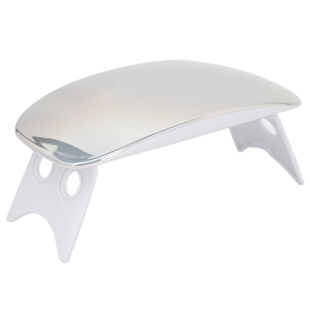 Silver 6W Uv Led Nail Dryer Lamp With Foldable Design And Usb Charger