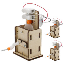 3Stk Tragbarer Holz Handkurbelgenerator DIY Stromerzeuger Für Kids