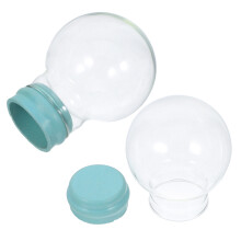 2Pcs Clear Glass Snow Globes, Fillable With Rubber Base, 45Mm