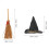 10 Pcs Witch Hat And Broomstick Mini Halloween Ornaments 3