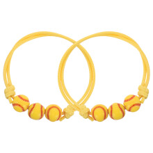 2Pz Bracciale Baseball Uomo Intrecciato Poliestere Sportivo