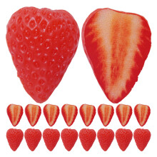 20Pz Fragole Finte in PVC Rosse Ornamenti Realistici Per Foto E Casa