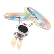 Fliegender Raumfahrer Kinderdrohne mit LED-Leuchten, Infrarot-Induktion, Weiß