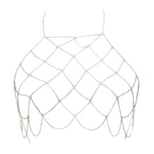 Chaîne de poitrine en maille métallique, accessoires,-Argent
