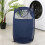 Collapsible Design Laundry Hamper, Side Pocket for Laundry Accessories (Navy Blue) 4