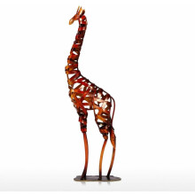Scultura di giraffa in legno intagliata a mano a tema safari africano, ornamento da parete da collezione a tema fauna selvatica per cucina, bagno e
