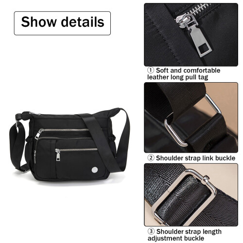 Τσάντα Crossbody για γυναίκες, Casual τσάντα ώμου, ελαφριές τσάντες ώμου από νάιλον για 2