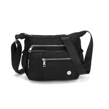 Nylon skuldertaske til kvinder, rummelig indvendig crossbody-pung med moderigtigt design og justerbar rem, let vandafvisende multifunktionel