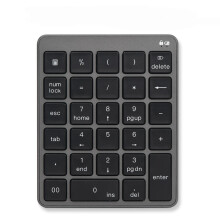 Tastierino numerico wireless ricaricabile, mini tastiera portatile per laptop e desktop con 28 tasti funzione, in lega di alluminio e ABS per una