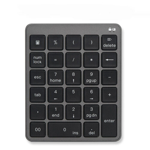 Aluminum Alloy And Abs Bluetooth Keyboard, Mechanical Keyboard With 28 Function Keys For Multi-Device Connectivity, Slim And Solid Design, Compatible 1