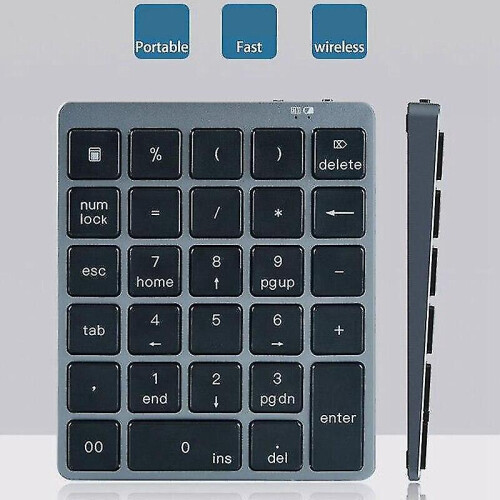 Aluminum Alloy And Abs Bluetooth Keyboard, Mechanical Keyboard With 28 Function Keys For Multi-Device Connectivity, Slim And Solid Design, Compatible 2