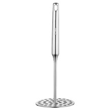 Presse-purée robuste en acier inoxydable, polyvalent et ergonomique, facile à nettoyer et compatible lave-vaisselle.
